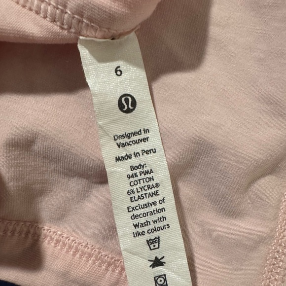 lululemon athletica blush pink short sleeve wrap top - Picture 3 of 4